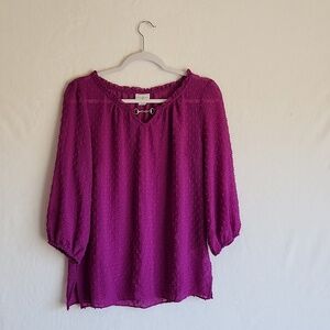 Jaclyn Smith Sheer Purple Blouse – Size M